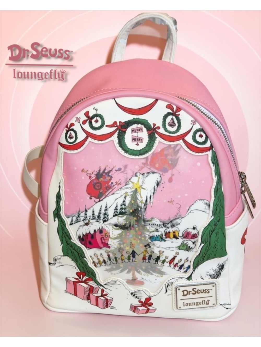 Loungefly Dr. Seuss The Grinch Whoville Lenticular Scene Mini Backpack NWT!🎄